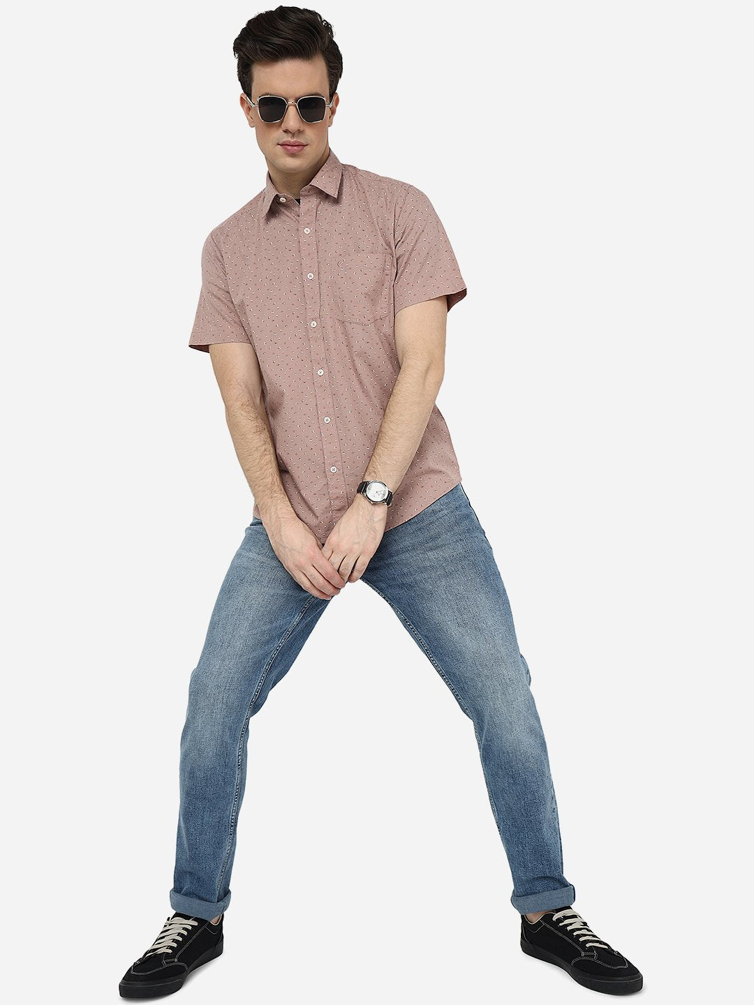 Rose Cloud Printed Smart Fit Semi Casual Shirt | Pehervi