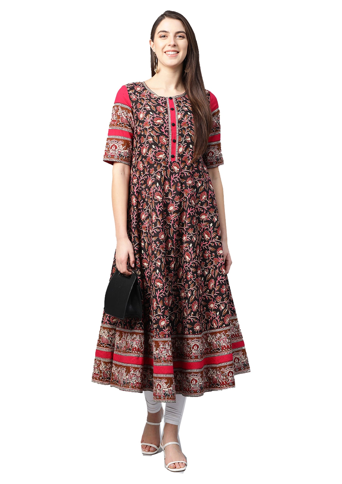 Cotton Floral Printed Anarkali Kurta