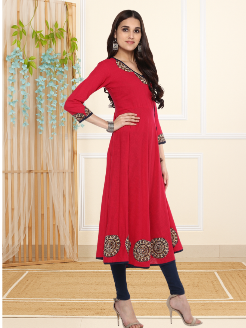 Festive & Party Embellished Kurti (Pink)