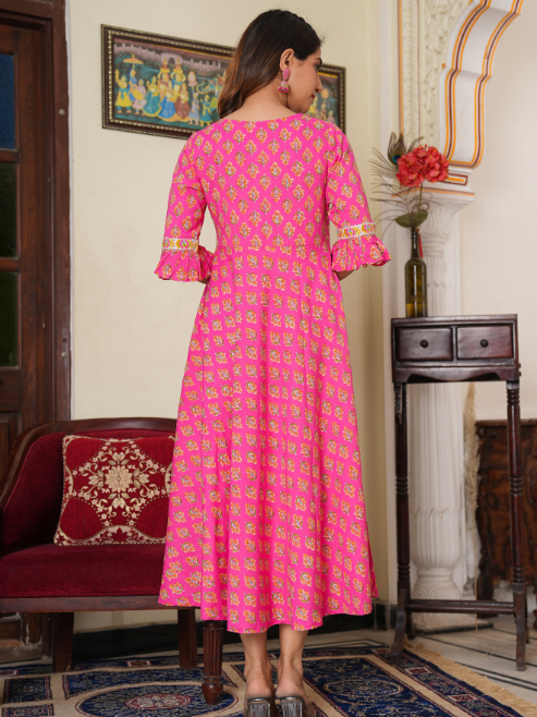 Fashion Plus Store Women's Floral Printed Anarkali Kurti