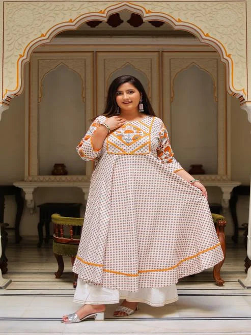 Fashion Plus Store Floral printed anarkali kurta
