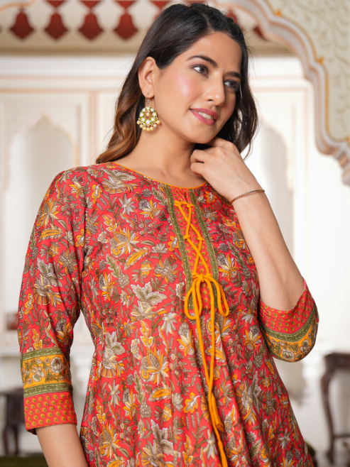 Floral Printed Anarkali Kurti