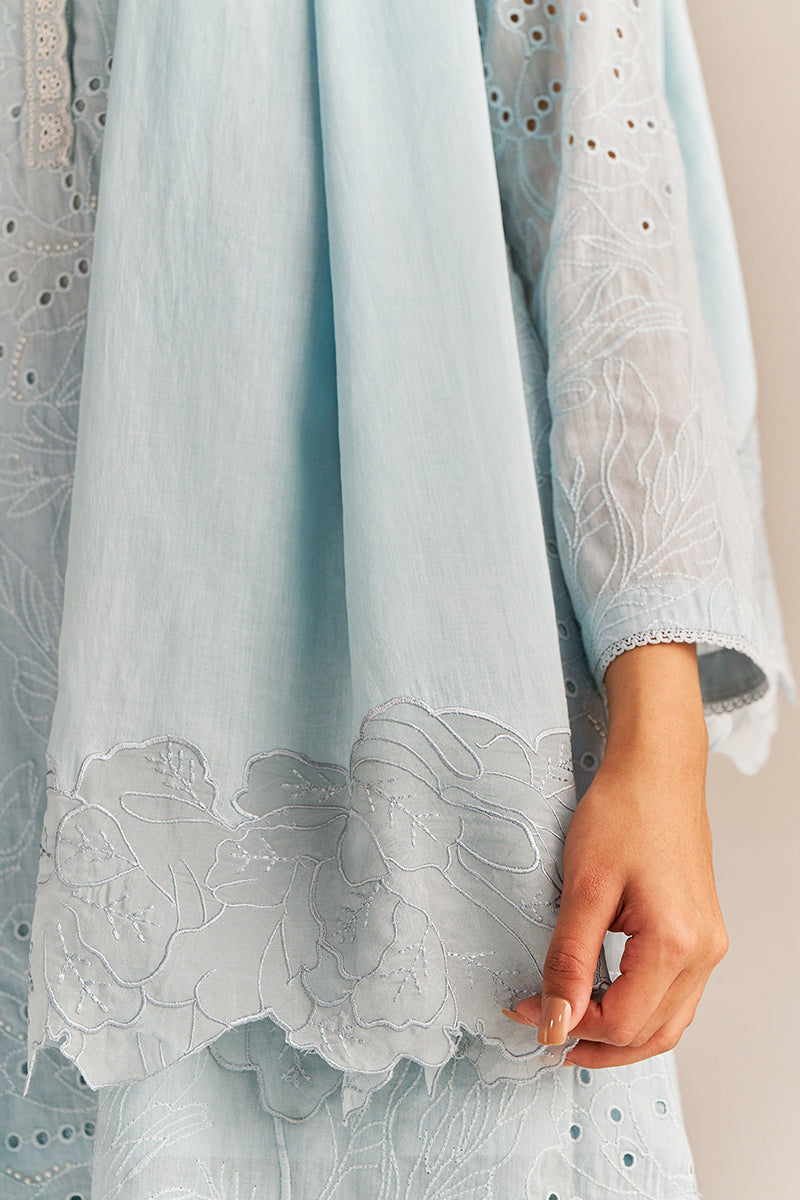 Powder Blue Embroidered Kurta Set