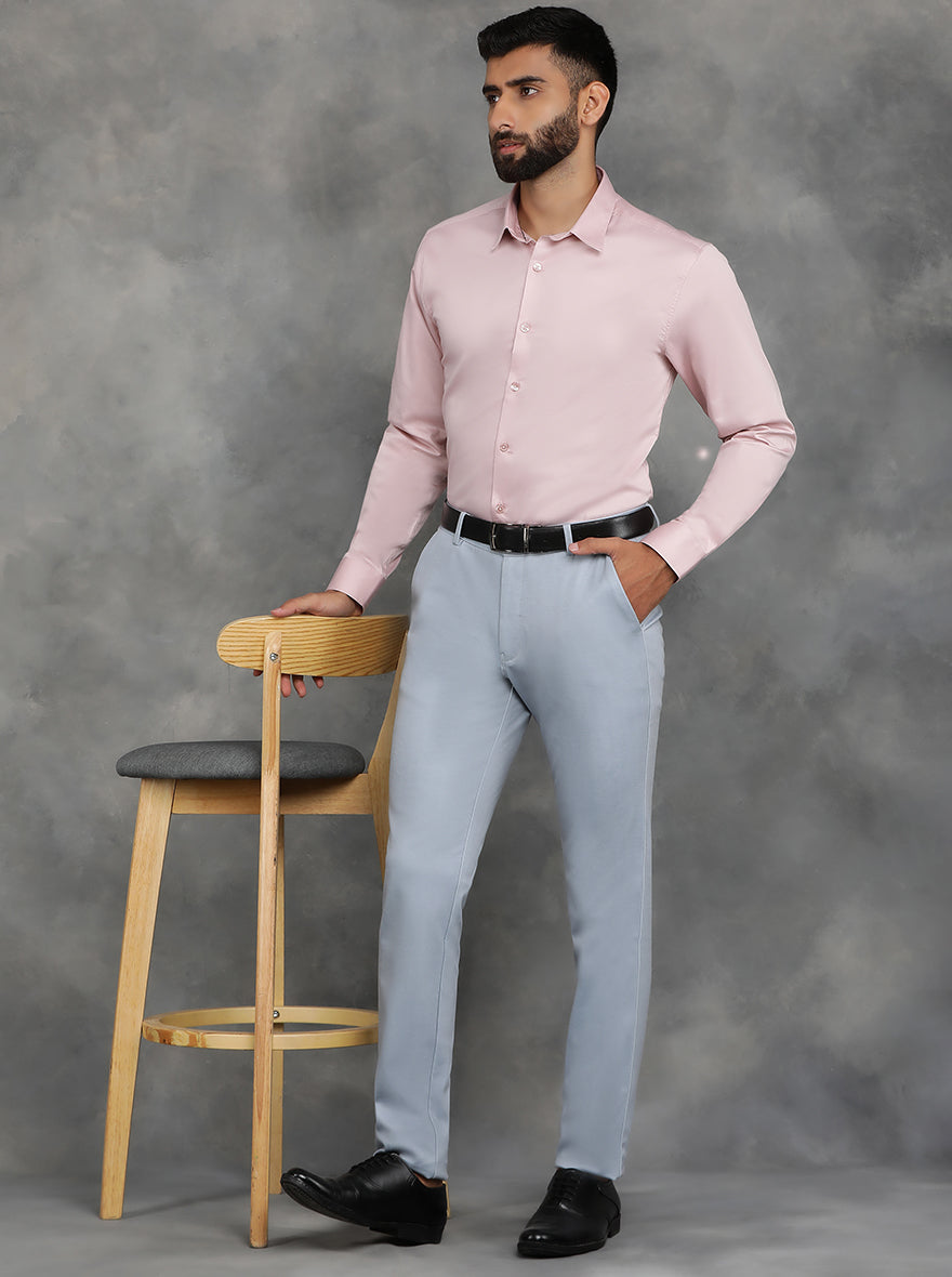 Pink Solid Slim Fit Casual Shirt | pehervi