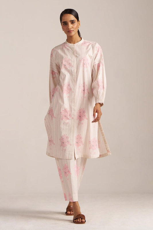 Powder Pink and Ivory Pure Cotton Co-ord Set