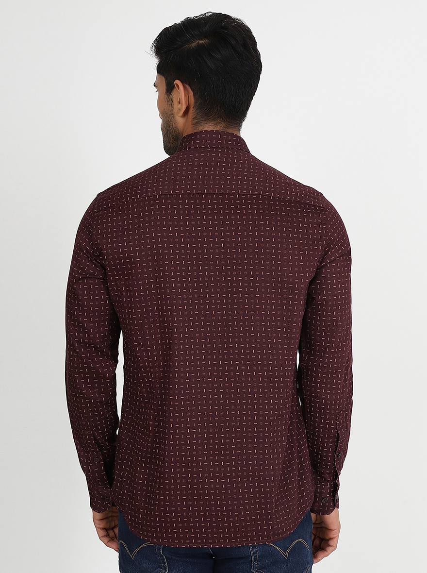 Printed Printed Slim Fit Semi Casual Shirt | Pehervi