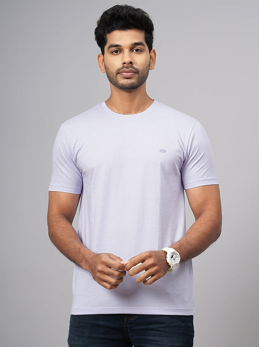 Purple Solid Slim Fit T-Shirt | pehervi