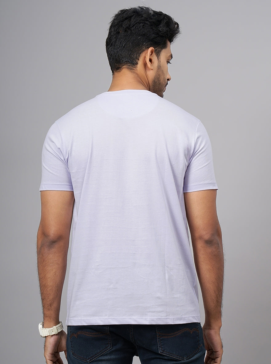 Purple Solid Slim Fit T-Shirt | pehervi
