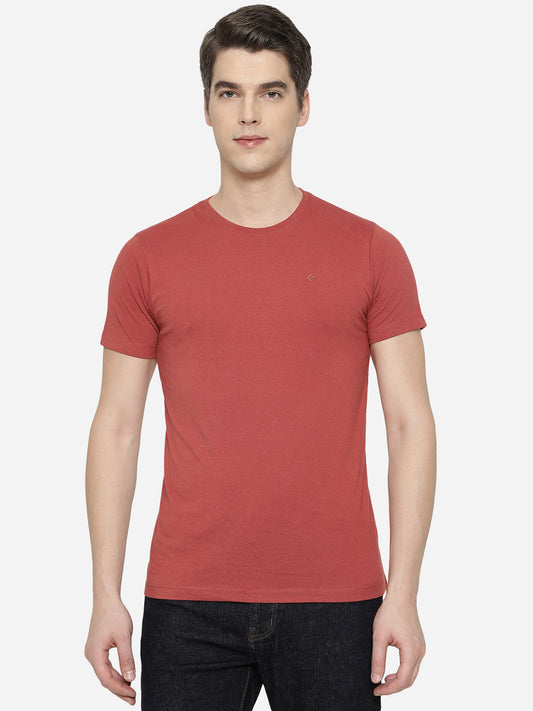 Red Solid Slim Fit T-Shirt | pehervi