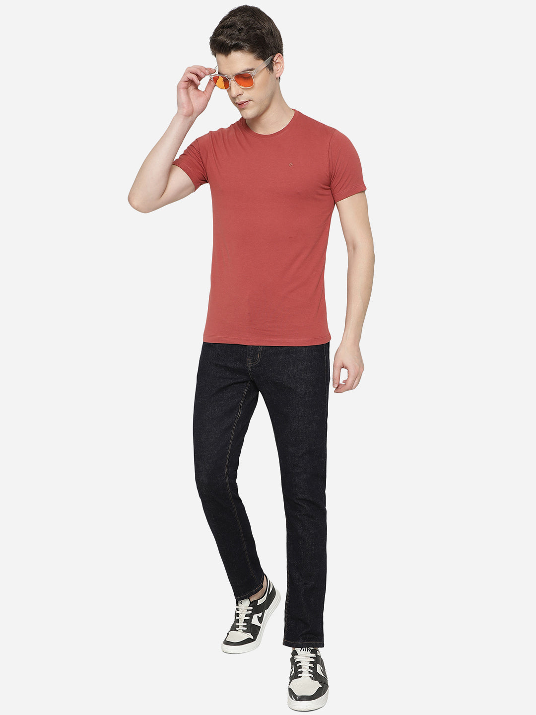 Red Solid Slim Fit T-Shirt | pehervi