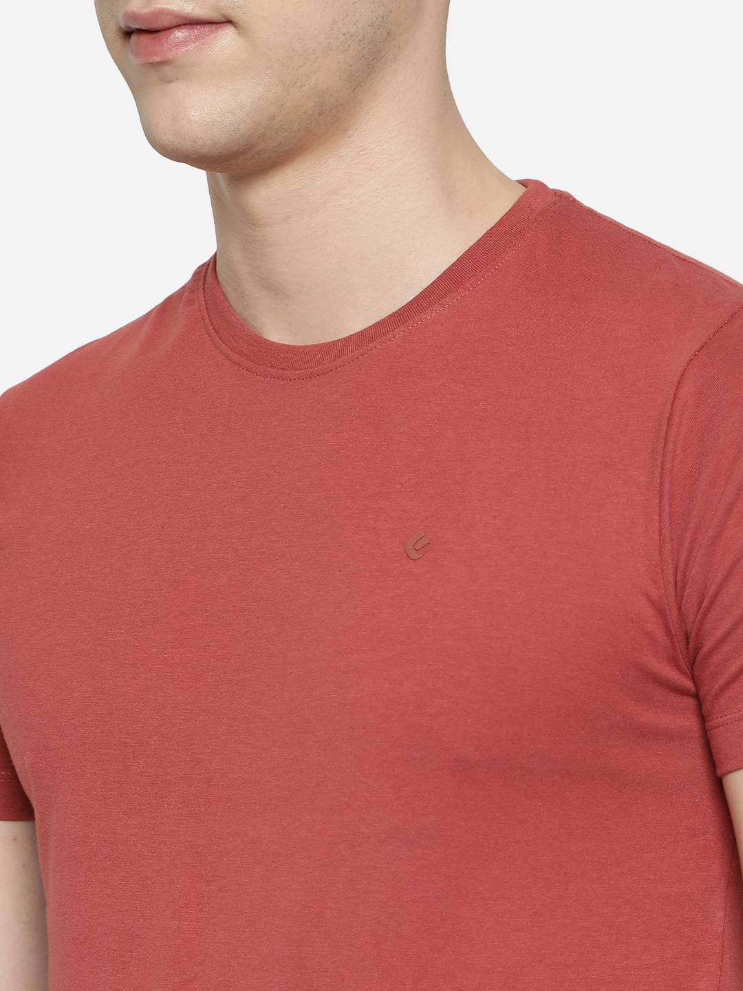 Red Solid Slim Fit T-Shirt | pehervi