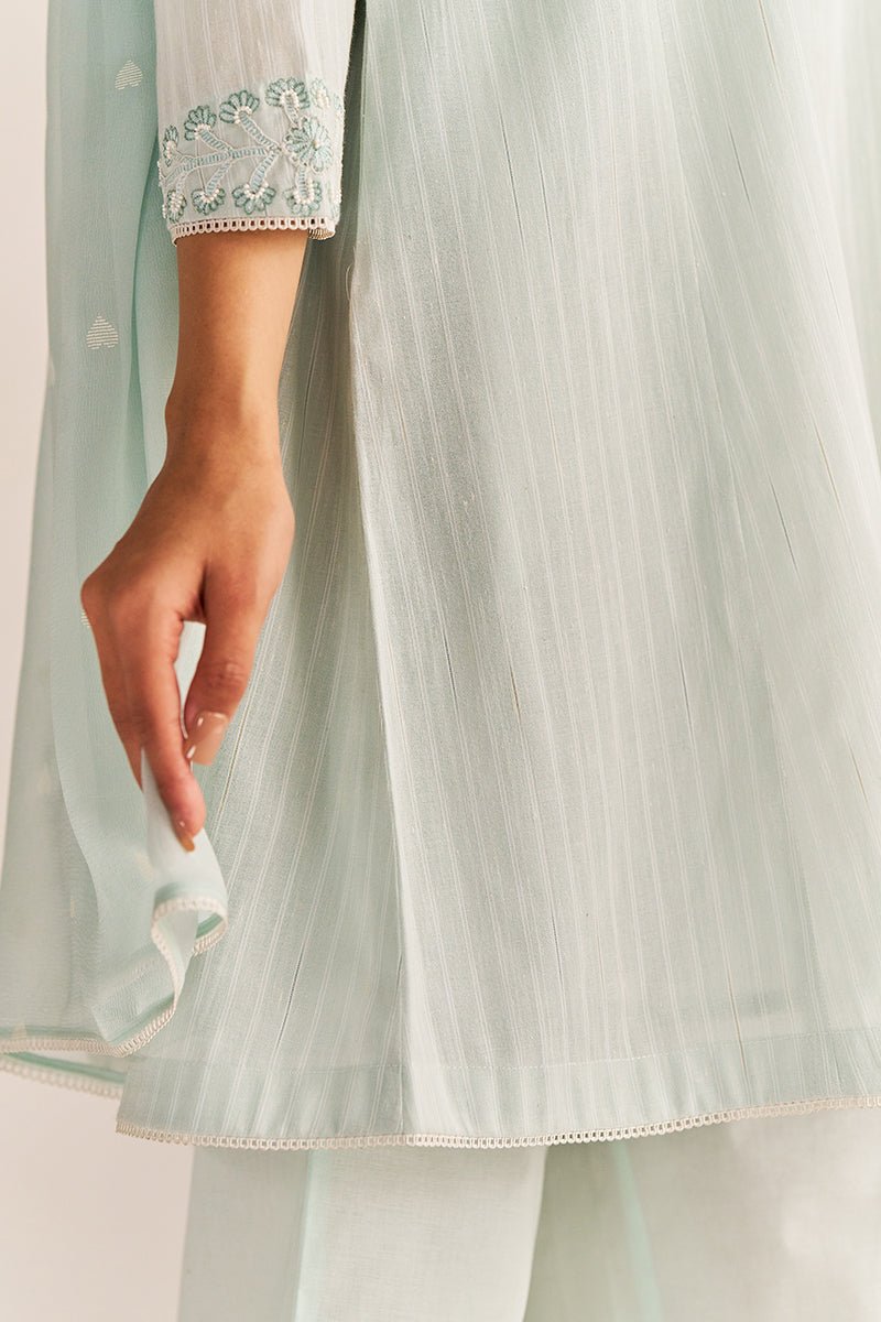 Soothing Sea Woven Cotton Kurta Set