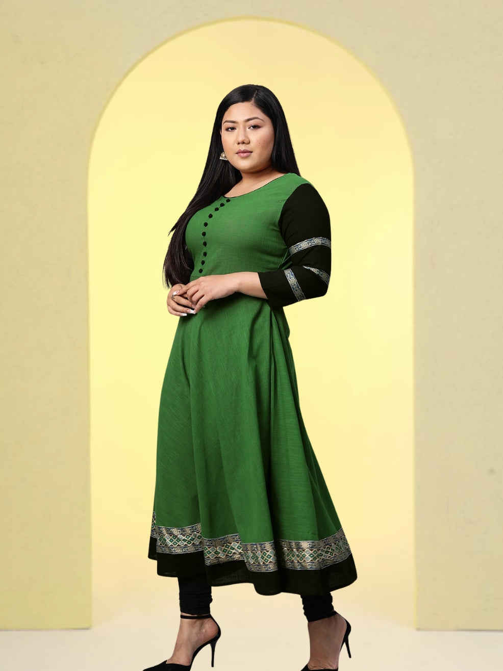 Fashion Plus Store Women's Rayon Anarkali Kurta