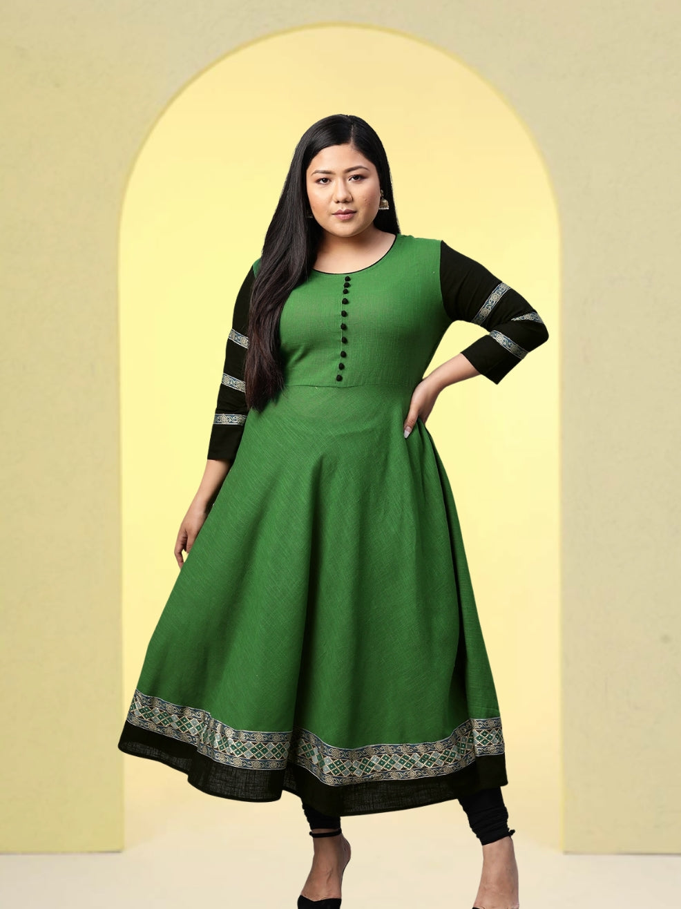 Fashion Plus Store Women's Rayon Anarkali Kurta