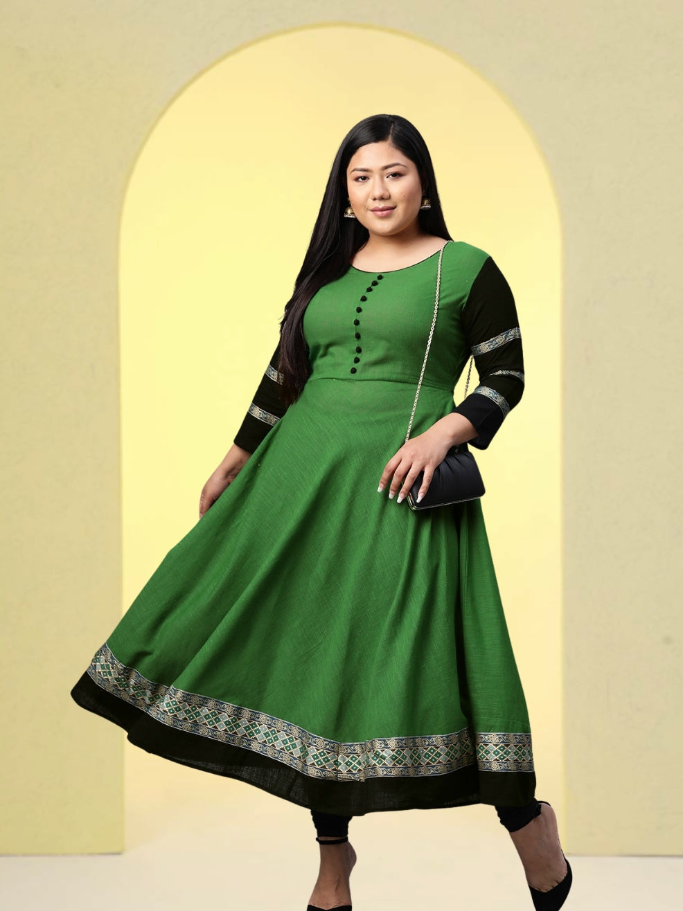 Fashion Plus Store Women's Rayon Anarkali Kurta