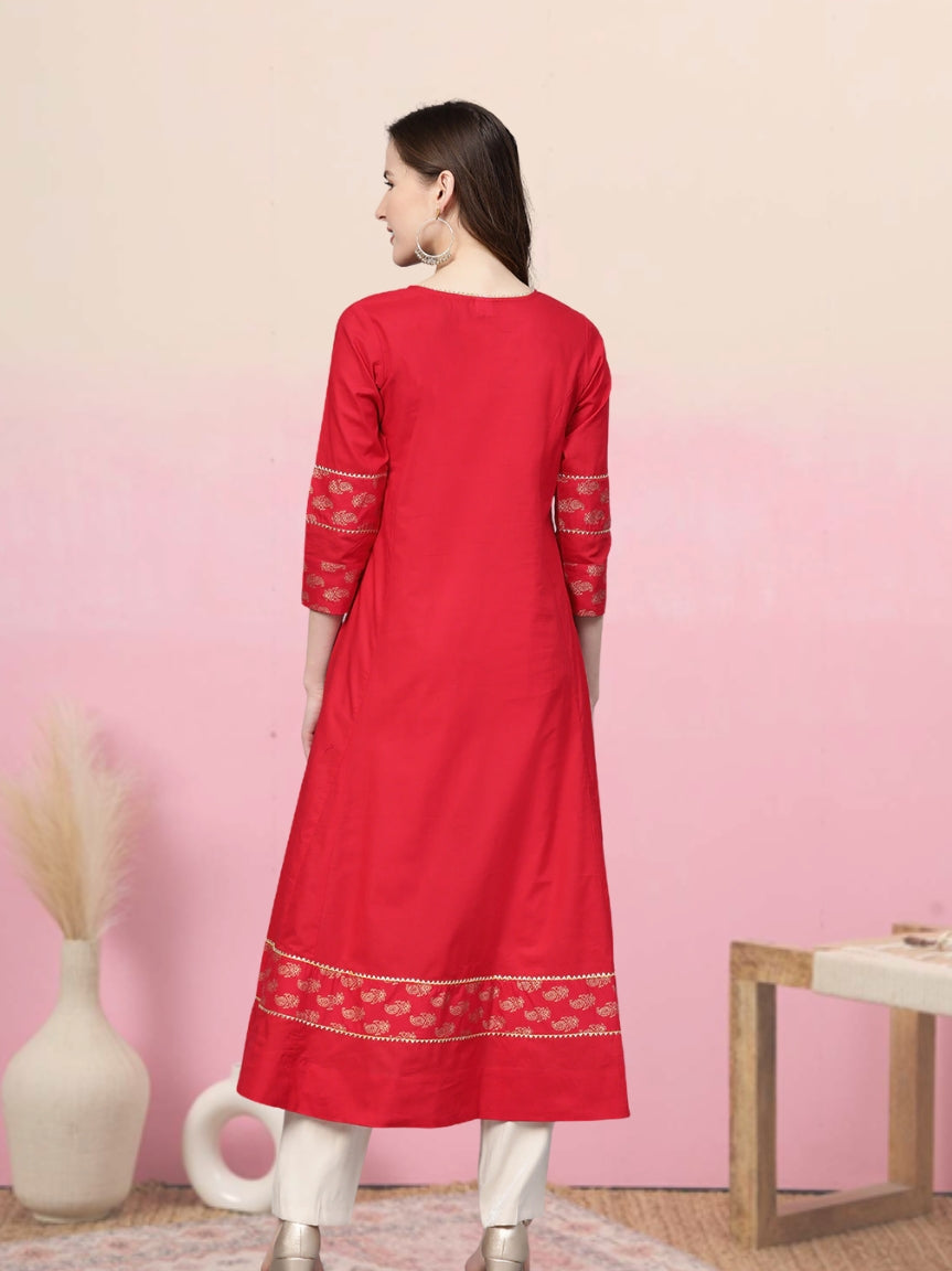 Cotton Floral Printed Anarkali Kurta