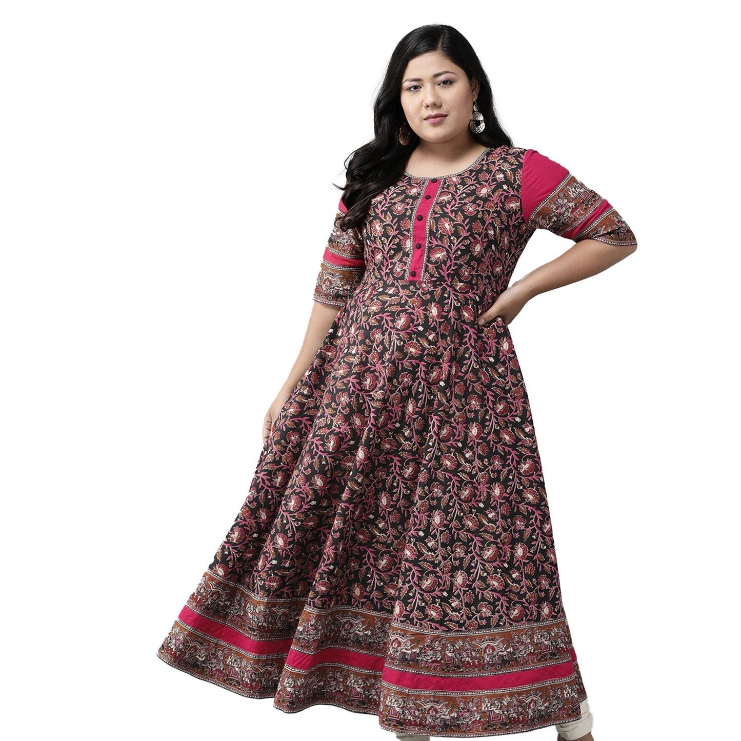 Cotton Floral Printed Anarkali Kurta
