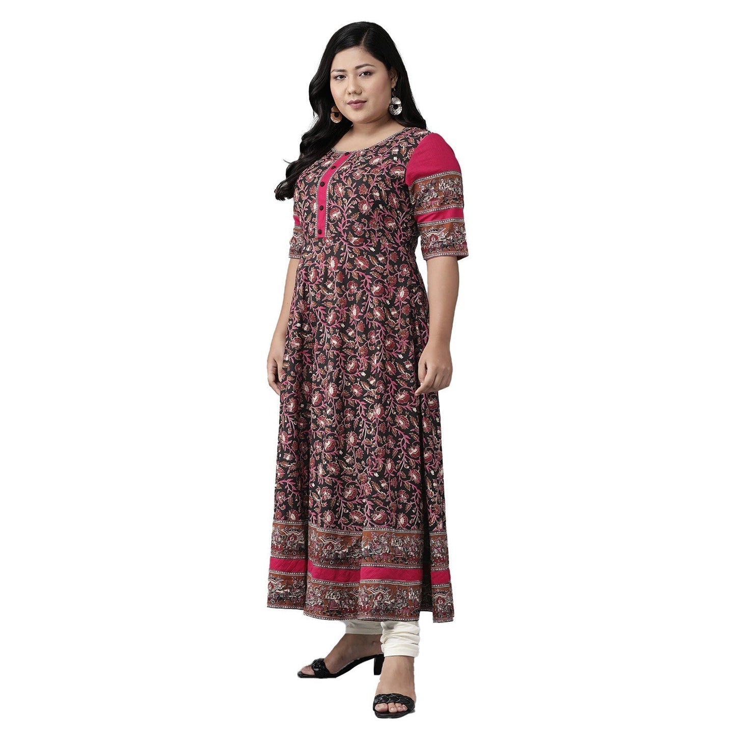Cotton Floral Printed Anarkali Kurta