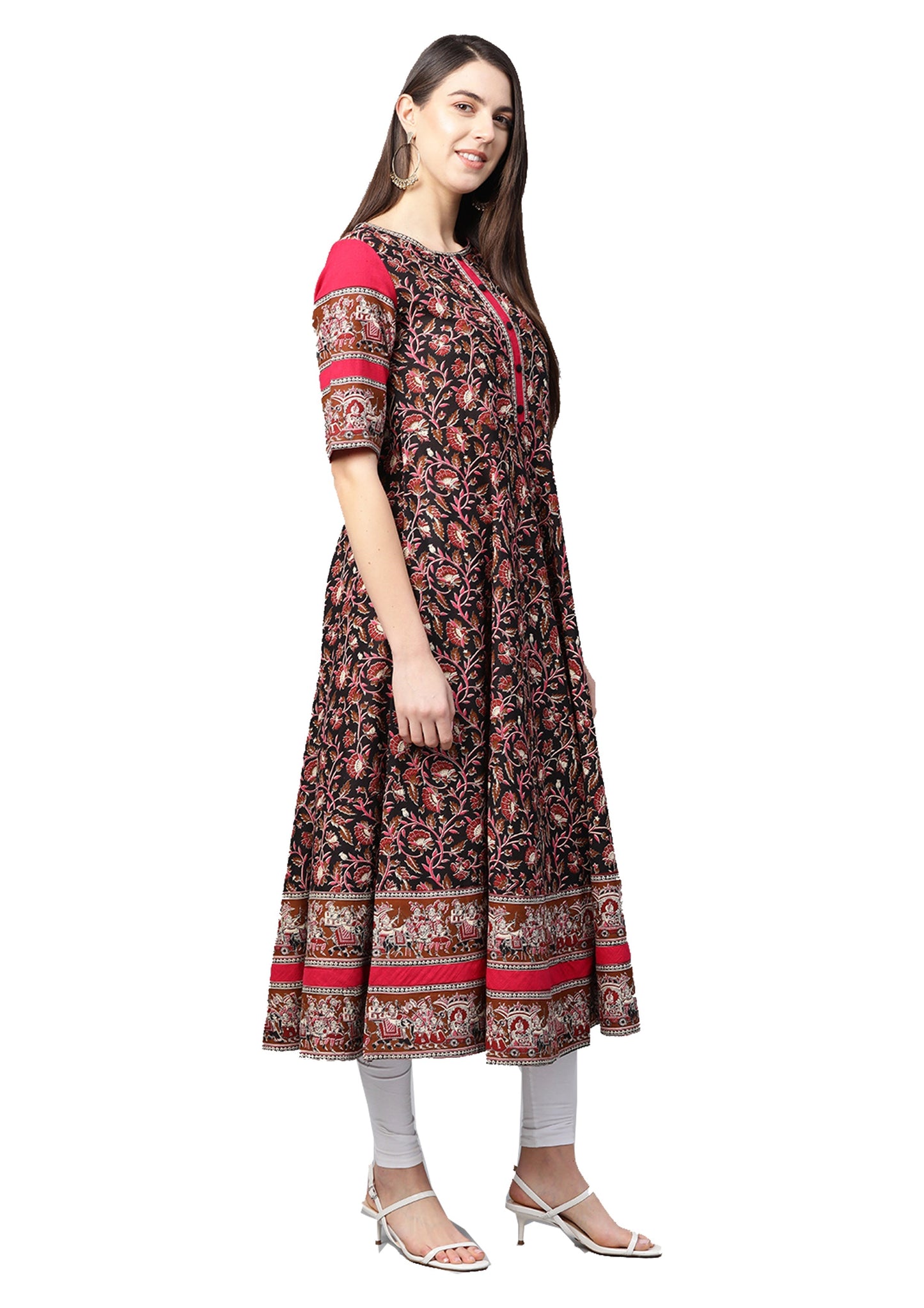 Cotton Floral Printed Anarkali Kurta