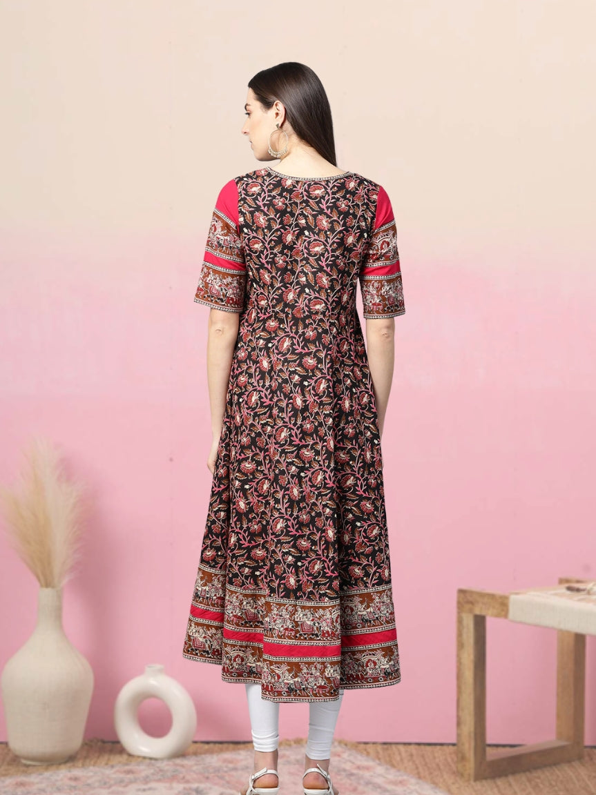Cotton Floral Printed Anarkali Kurta
