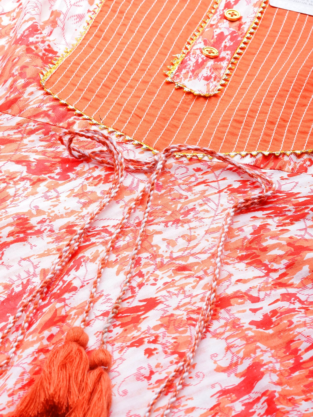 Cotton Tie & Dye Printed Anarkali Kurta