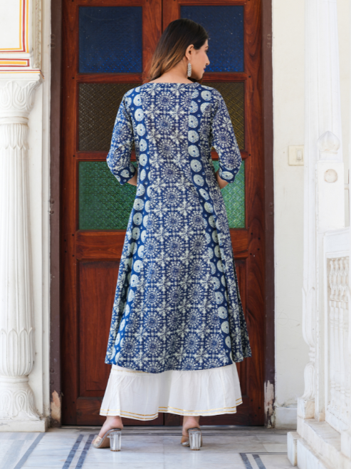 Cotton Ethnic Motifs Anarkali Kurta