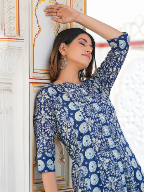 Cotton Ethnic Motifs Anarkali Kurta