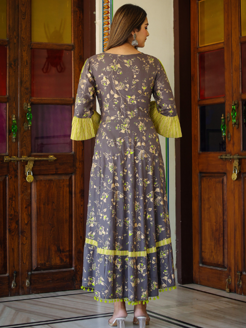 Floral Printed Anarkali Kurti