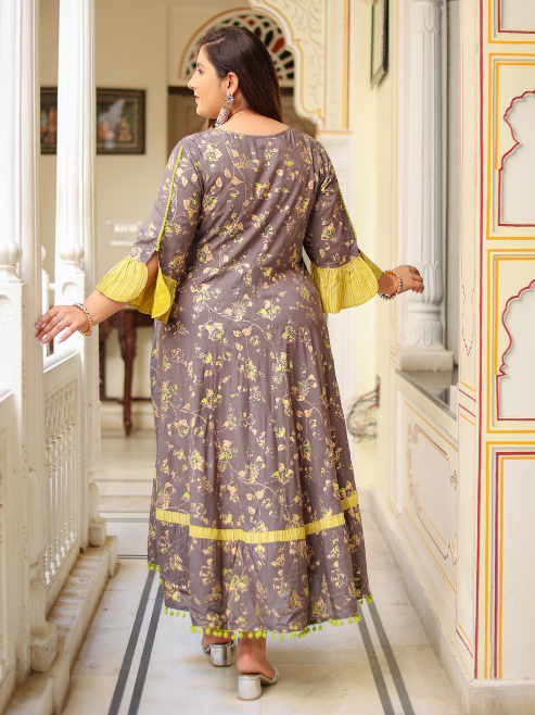 Floral Printed Anarkali Kurti