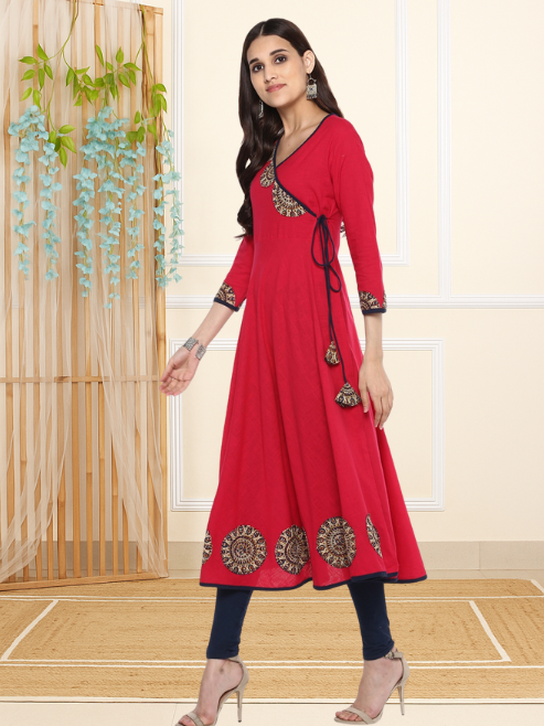 Festive & Party Embellished Kurti (Pink)