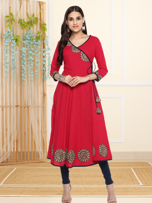 Festive & Party Embellished Kurti (Pink)