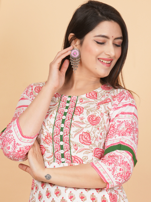 Floral Printed Anarkali Kurti