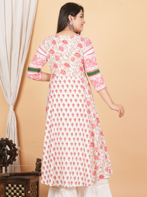 Floral Printed Anarkali Kurti