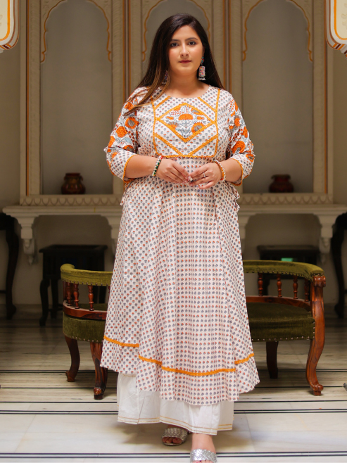 Fashion Plus Store Floral printed anarkali kurta