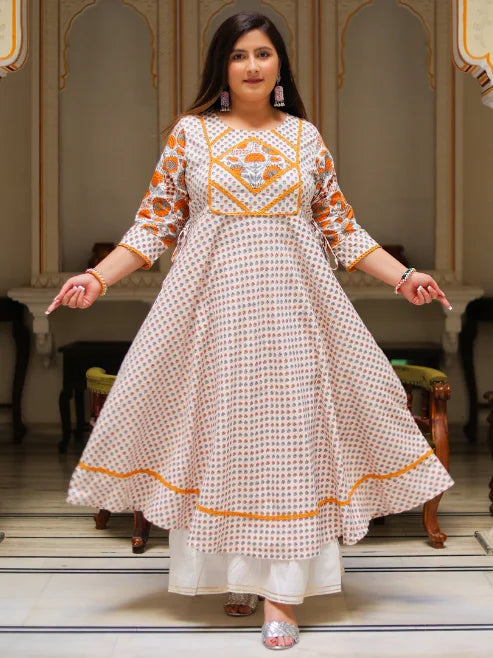 Fashion Plus Store Floral printed anarkali kurta