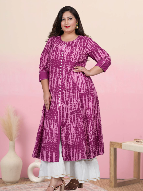 Cotton Blend Printed Anarkali Kurta