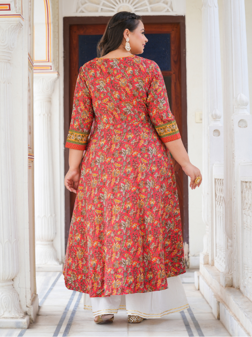 Floral Printed Anarkali Kurti