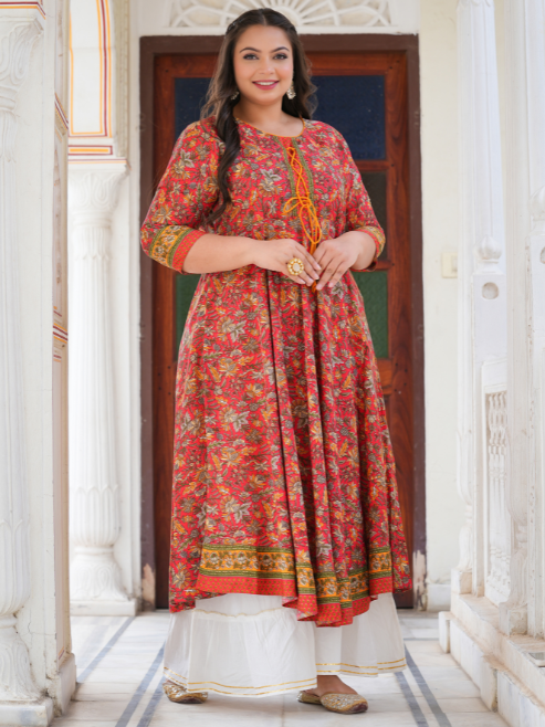 Floral Printed Anarkali Kurti