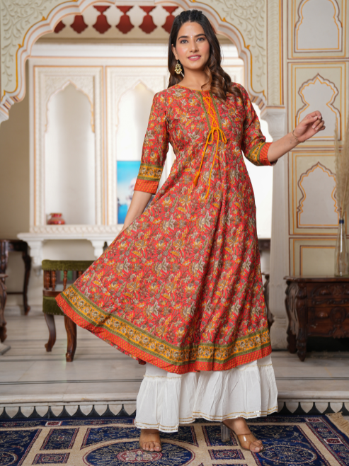 Floral Printed Anarkali Kurti