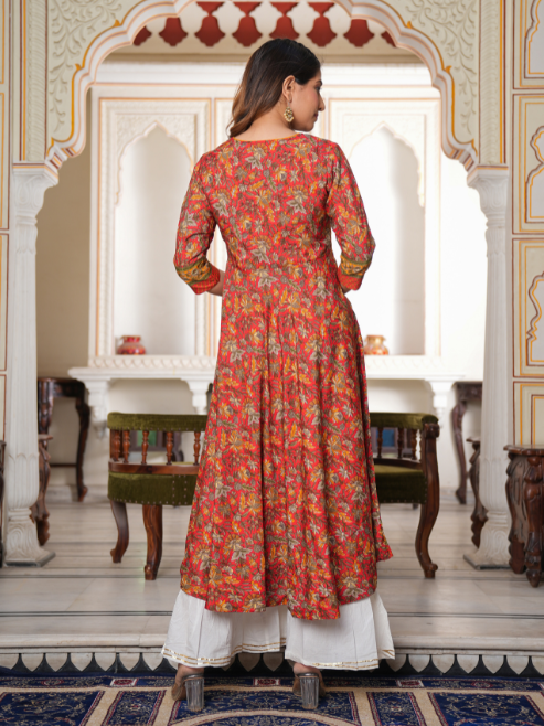 Floral Printed Anarkali Kurti