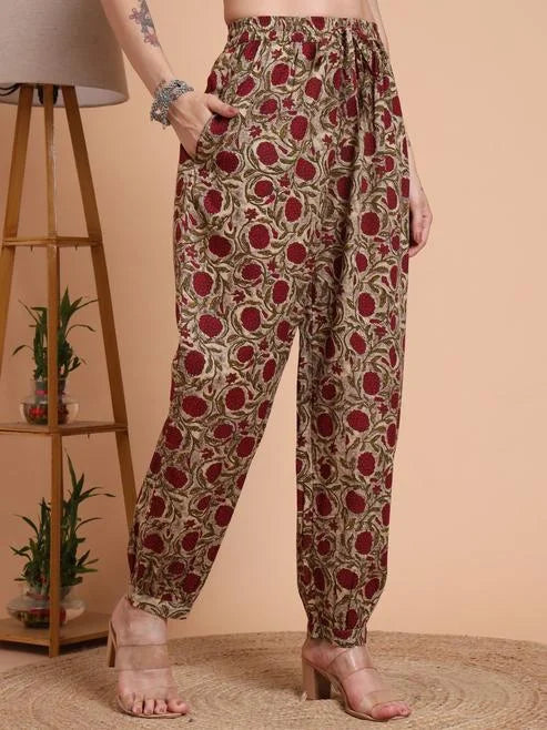 Fashion Plus Store Women’s Cambric Cotton Floral Print Short Kurta Pant With Dupatta Set (Green)