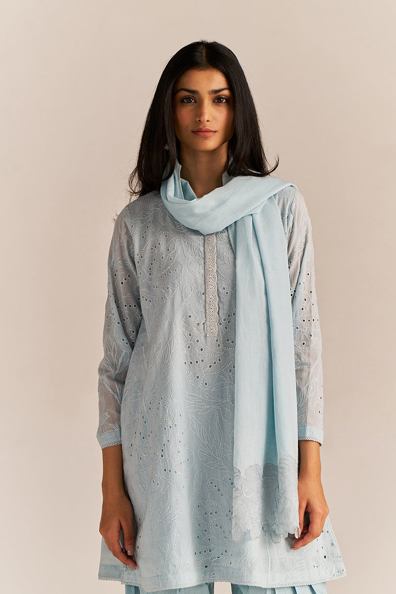 Powder Blue Embroidered Kurta Set
