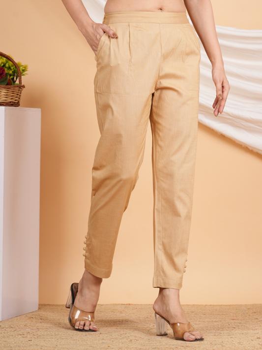 Beige Lycra Trouser (Beige)