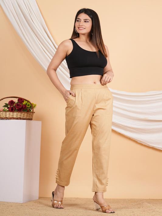 Beige Lycra Trouser (Beige)
