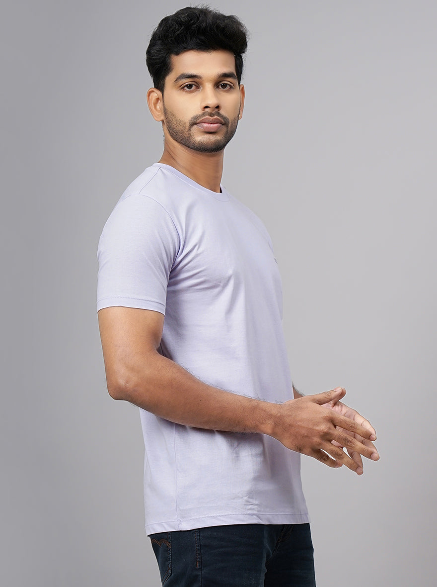 Purple Solid Slim Fit T-Shirt | pehervi