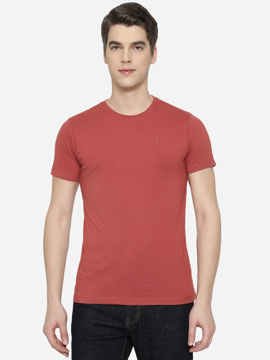 Red Solid Slim Fit T-Shirt | pehervi